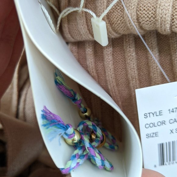 WAYF Size XS Womens BFF Hollie Long Sleeve Side Slit Sweater Dress in Camel - Picture 12 of 13